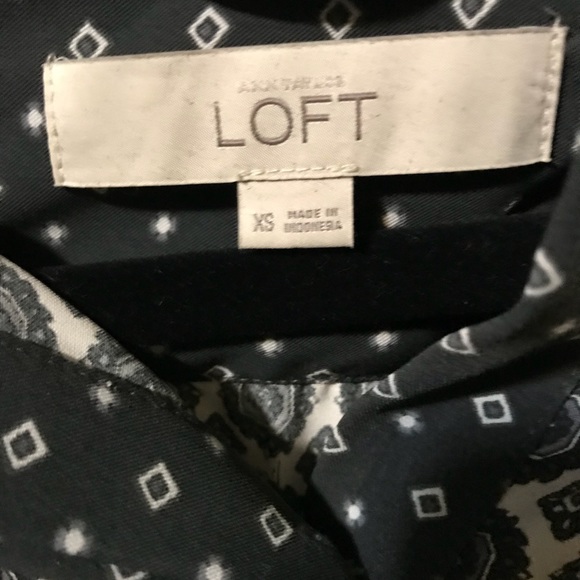 Loft navy blue printed dress - Picture 3 of 3